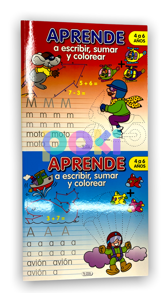 Aprende a Escribir, Sumar y Colorear (Colección Colorear Cuadrado)