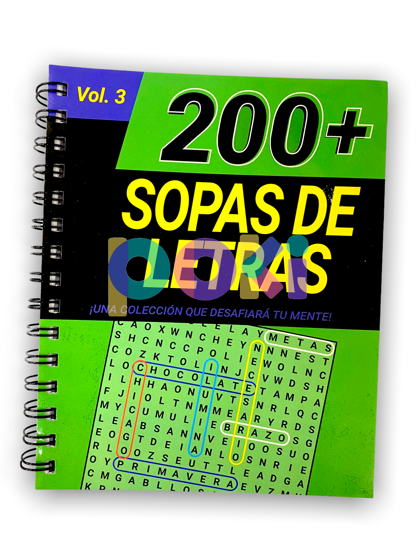 200 + Sopas de Letras Vol. 3 y Vol 4 (con espiral)