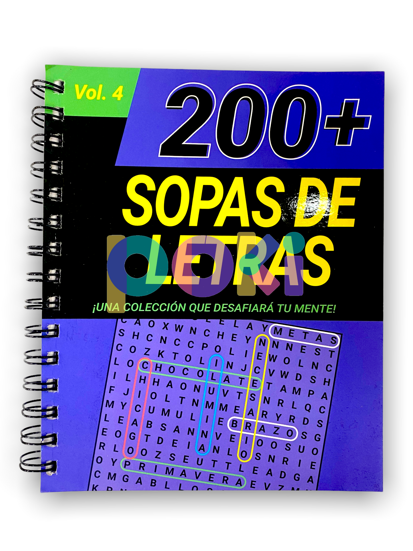 200 + Sopas de Letras Vol. 3 y Vol 4 (con espiral)