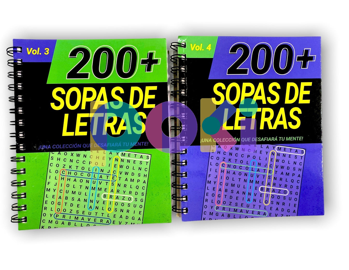 200 + Sopas de Letras Vol. 3 y Vol 4 (con espiral)